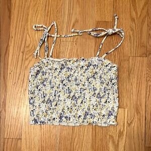 Wild Fable Blue and White Smocked Camisole